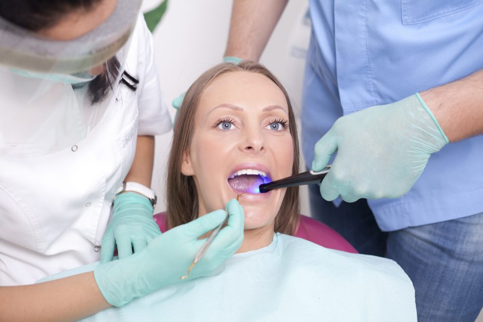 Dental treatment at dentist's office