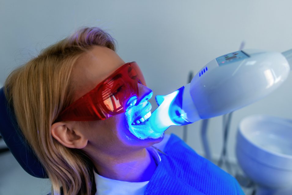 Patient getting teeth whitening in North York