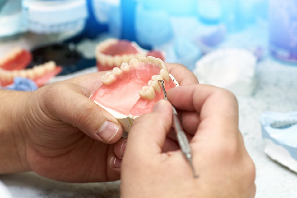 Prosthodontic model in dental office near you